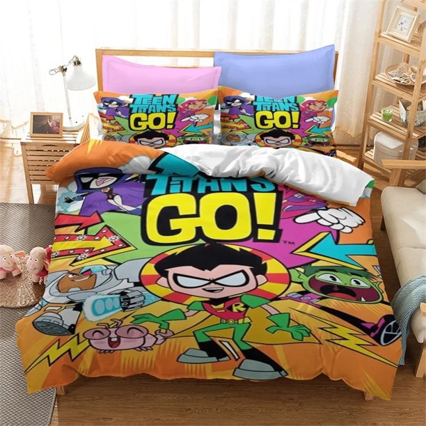 edTeen Titans Go Bedding Sets exquisite bed supplies set duvet cover bed comforter set luxury birthday gift