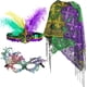 thumbnail image 1 of Disfraz de Mardi Gras para mujer, chal de lentejuelas, chales de lentejuelas vintage, máscara y diadema de Mardi Gras con plumas, conjunto de accesorios de mascarada para carnaval de mujer., 1 of 7