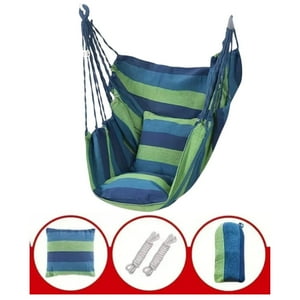Babyluna - Silla Hamaca Con Palo Camping Outdoor Azul