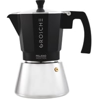 Cafetera De Café Espresso Grosche Milano Para Moka, 9 Tazas, Negra