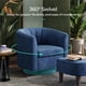 thumbnail image 5 of Silla giratoria LINSY de terciopelo estilo barril con otomán azul, 5 of 8
