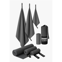 Atlas - Pack X3 Toallas Microfibra Gris