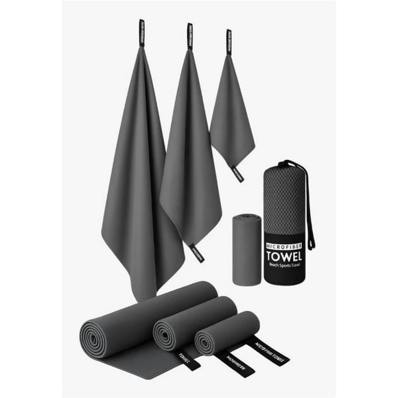 Pack X3 Toallas Microfibra Gris