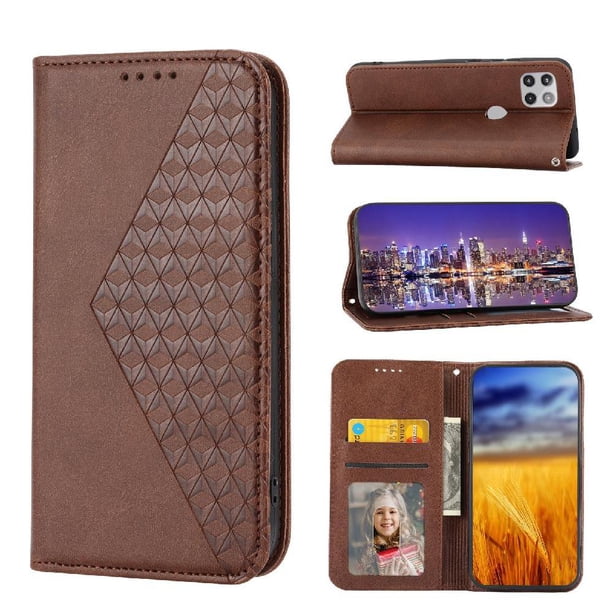 Funda Flip FOXDOCK para Motorola Moto G Stylus 5G 2021 , Estilo Billetera con Diseño Rombo, Correa de Mano y Soporte, Uso Diario