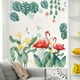 thumbnail image 1 of 1pc, Flamingos Wall Decals Peel And Stick Tropical Plant Animal Green Leaves Stickers Art Mural Decor For Home Dorm Office Party Nursery, 1 of 3