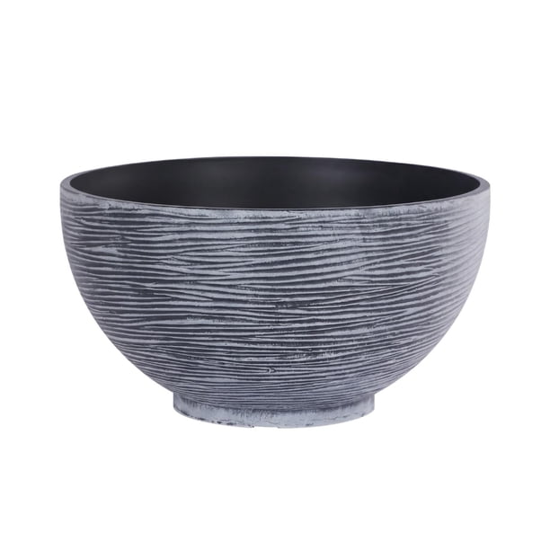 Macetero Plastico Semi Esfera Premium Diseño a Rayas S azul