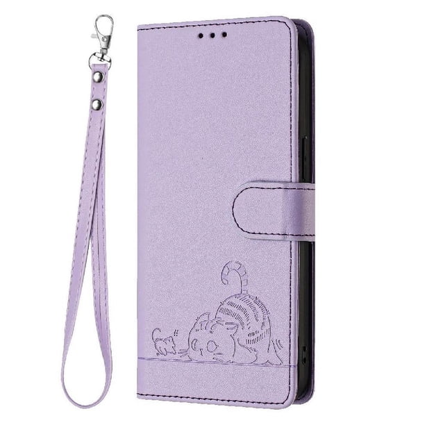Funda tipo cartera FOXDOCK para Google pixel 5 con soporte, ranuras, RFID, diseño de gato