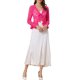 thumbnail image 2 of INSPIRE CHIC Bolero de Encaje Floral para Mujer con Dobladillo Volante, Cárdigan Corto con Lazo Frontal, Ligero para el Verano, Color Rosa Fucsia XS, 2 of 6