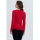 thumbnail image 3 of Polera Mujer Botón Rib Lisa Rojo Oscuro, 3 of 4