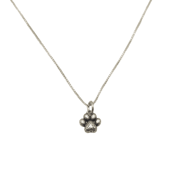Colgante huella de perro gato vintage plata 925