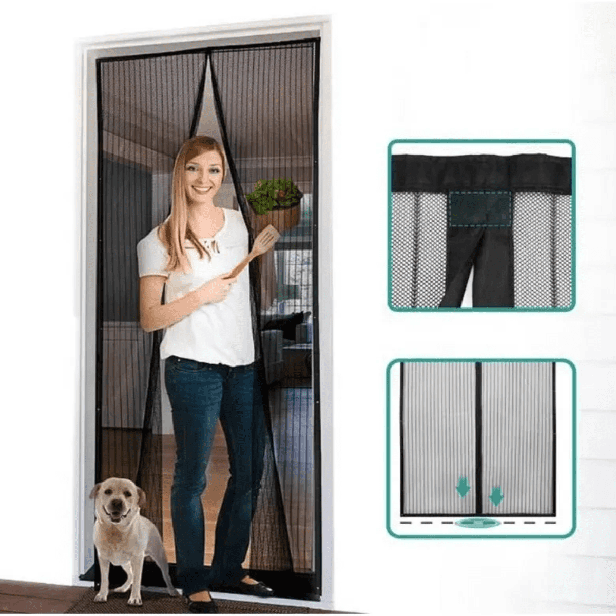 Genérico - Malla Mosquitera Magnética Para Puertas 200x210cm Magic Mesh