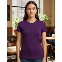 Creaprint - Polera Algodon Mc Mujer Morado Talla L