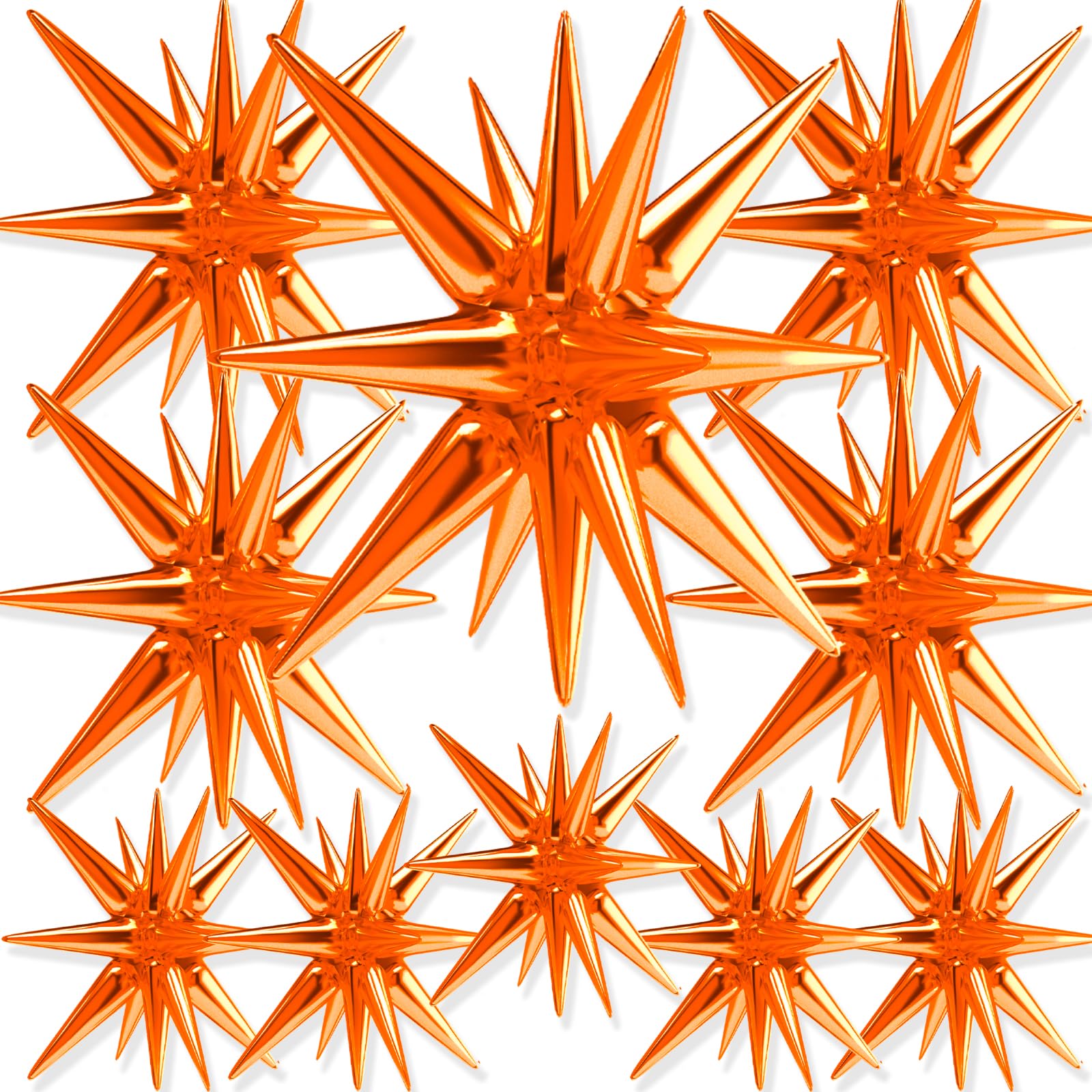 Globos Con Forma De Estrella Partywoo, Color Naranja, 10 Unidades, Diferentes Tamaños
