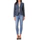 thumbnail image 2 of Blazer de Tweed para Mujer con Solapa de Muesca, Manga Larga, Otoño Invierno, Chaqueta Elegante de Negocios Casual, Talla L, Azul Oscuro, 2 of 6
