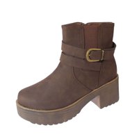 Vía Franca - Botín Piel Marrón Hualun