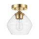 thumbnail image 1 of Lámpara de techo Globe Electric 20 cm latón mate y vidrio claro, 1 of 9