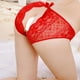 thumbnail image 1 of Sex Lace Open Crotch Erotic Bikini Panties, Sexy Bow Semi-sheer Medium Stretch Panties for Valentine's Day, Women's Sexy Lingerie & Underwear, 1 of 3