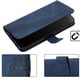 thumbnail image 3 of Funda tipo cartera para Samsung Galaxy A36 5G con tarjetero, bolsillo para billetes, soporte, cierre magnético y correa para la muñeca, funda tipo folio con textura geométrica azul, 3 of 5