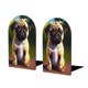 thumbnail image 1 of Pug Sujetalibros decorativos temáticos, tope para estantería con base antideslizante, uso dual para hogar y oficina - 2 piezas, 1 of 6