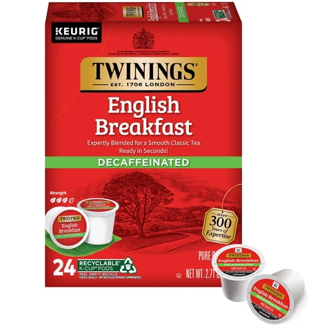 Cápsulas K-Cup Descafeinadas De Tea Twinings Para Desayuno Inglés, 24 Unidades