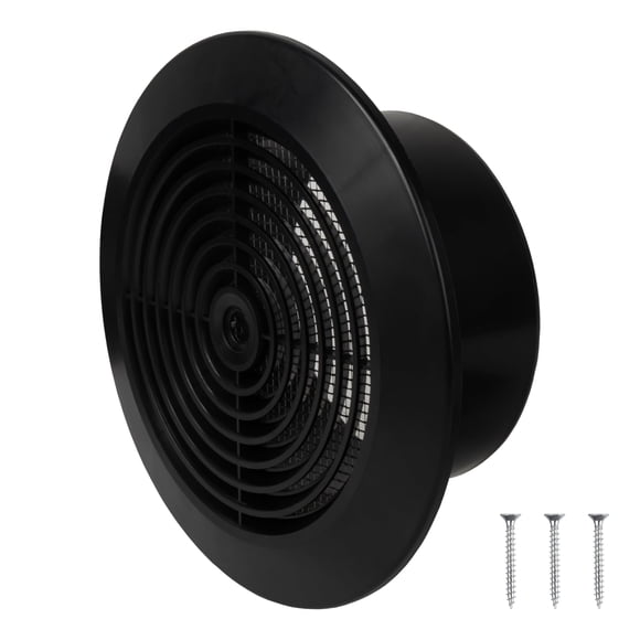Cubierta de ventilación de techo Repa Market 12.7 cm negra redonda con malla