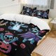 thumbnail image 2 of Halloween Stitch Pumpkin 3 Piece Sets Full/Queen Size - Reversible Microfiber Quilts with Shams Soft Lightweight Bedspread Coverlet Comforter for All Season Bed Sheets, 2 of 4