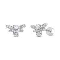 Tiana Joyas - Aros De Abejas Con Circones Trnasparentes De Plata 925