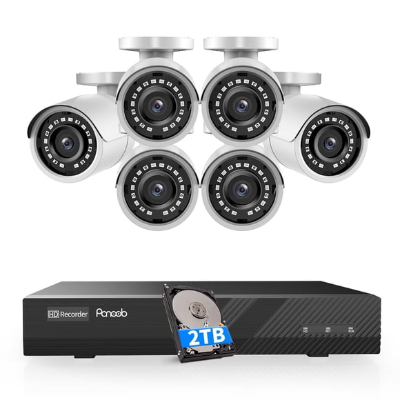 Sistema de cámaras de seguridad PANOOB NVR 8CH 5MP con 6 Bullet IP PoE