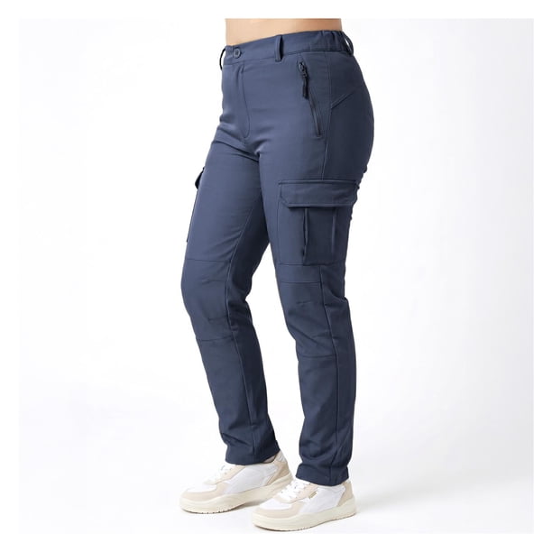Pantalon Termico Impermeable Softshell Con Micropolar Mujer azul 2XL