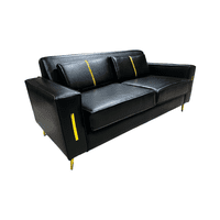 Muebles New - Sofa Paris Tres Cuerpos Negro Ecocuero