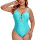 thumbnail image 1 of Agnes Orinda Traje de Baño de Una Pieza para Mujer Tallas Grandes Control de Abdomen con Alambre en V y Corte Push Up para Fiesta en la Playa 2X Verde Azulado, 1 of 9