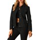 thumbnail image 1 of INSPIRE CHIC Chaqueta de Mujer para Regreso a Clases con Cuello Abatible, Bolsillos con Solapa y Botones a Presión de Imitación de Ante M Negro, 1 of 7