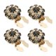 thumbnail image 1 of Uxcell 4 Pcs Cubiertas de Botones de Diamantes de Imitación, 17.5mm 11/16" Botones Decorativos Clips Desmontables Kit de Costura de Reemplazo para Mujeres Hombres Manualidades DIY, Oro Negro, 1 of 6