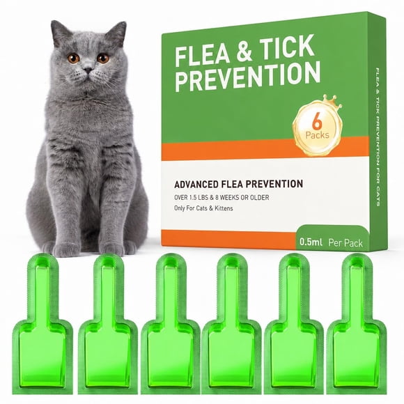 Tratamiento antipulgas y garrapatas SweetEcho – Pack de 6 tubos para gatos de 0,68 kg o más