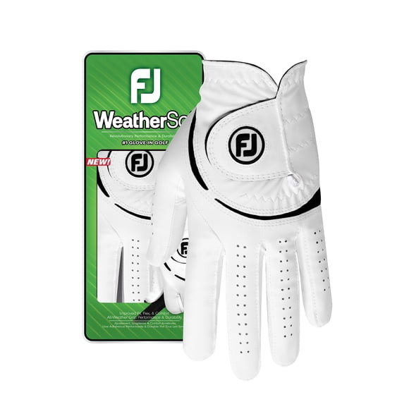 Guante de golf FootJoy WeatherSof para mujer, blanco, talla mediana, mano izquierda
