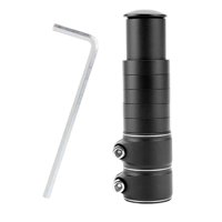 Ioensy - Extensor De Eje De Horquilla De Bicicleta Adaptador De Altura De Manillar De Bicicleta Para Bicicleta De Montaña Negro 13Cmx3.5Cm
