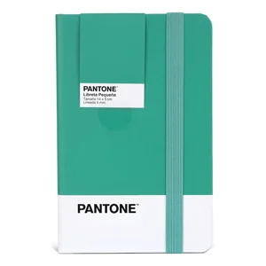 Libreta Pantone Chica Con Elástico Vertical Lineada Verde