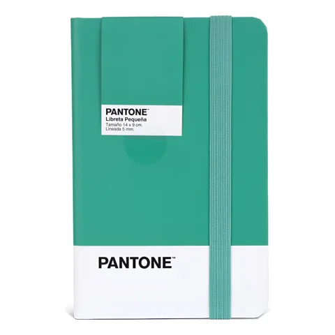 Libreta Pantone Chica Con Elástico Vertical Lineada Verde