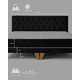 thumbnail image 3 of Cama Europea 2 Plazas Base dividida Respaldo Capitone Negro Colchón Híbrido, 3 of 7