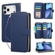 thumbnail image 1 of Funda Cartera con Cremallera y Correa para iPhone 17 Pro Max Soporte y Tarjetero Azul, 1 of 5