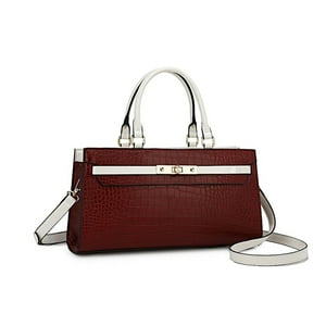 Bolso Satchel De Mujer Mkf Collection - Colby, Vegan Leather, Handbag Con Asa Superior Y Correa Desmontable, Color Depp Red