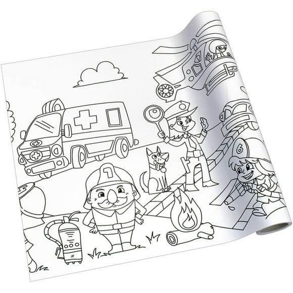 Adhesivo Para Colorear Diseño Bomberos 4mts - Ps