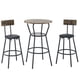 thumbnail image 2 of Round bar table and stool set with shelf, upholstered stool with backrest, Rustic Brown, 24.17"W x 24.17"D x 36.02"H, 2 of 3