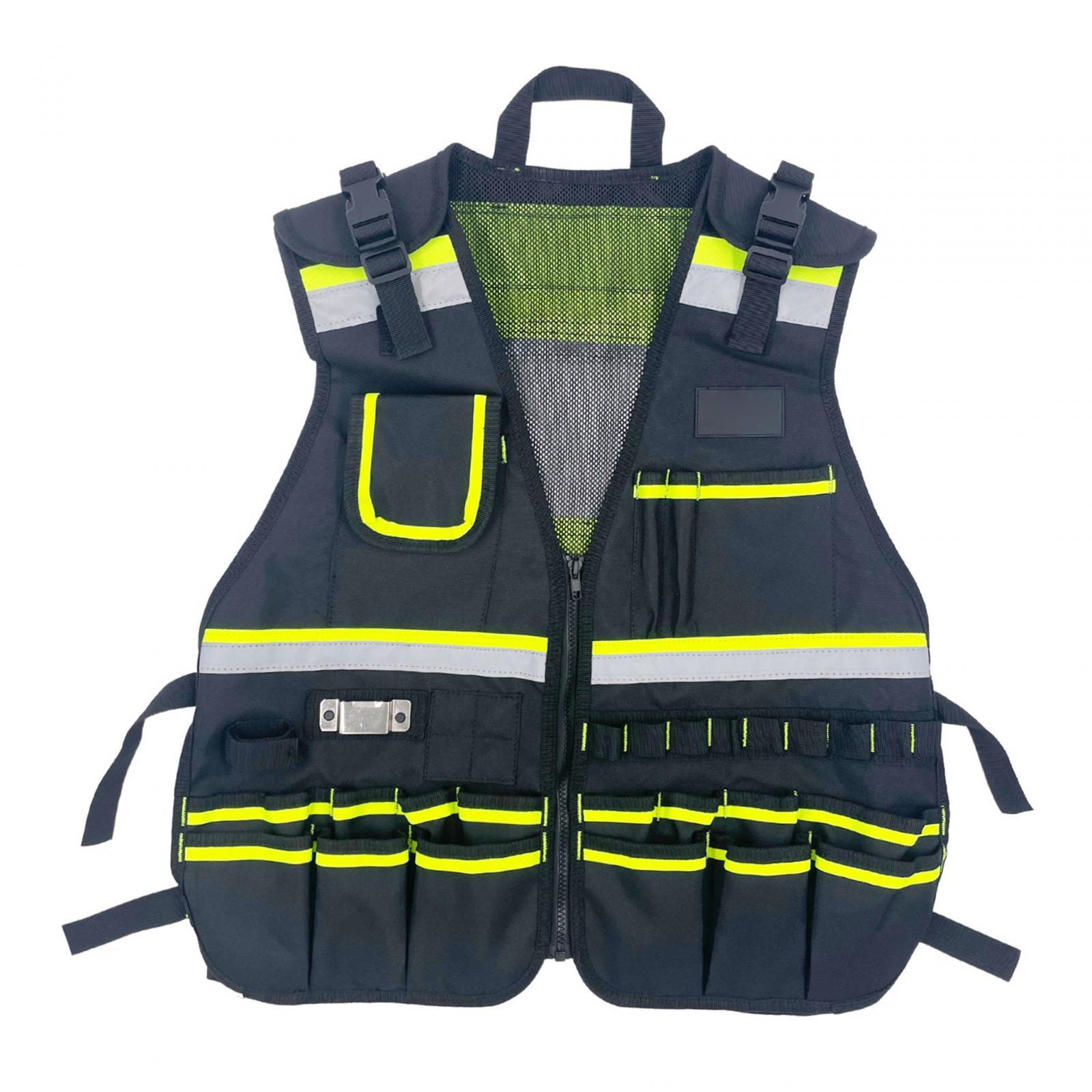 Magideal - Bolsa De Almacenamiento Para Chaleco De Herramientas De Electricista, Organizador Con Múltiples Bolsillos Para Artesanos De La Construcción, Carpinter