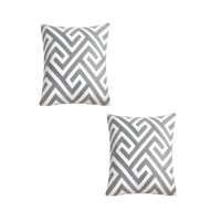 Genérico - Set De 2 Fundas De Cojin Bordadas 45X45Cm Gris