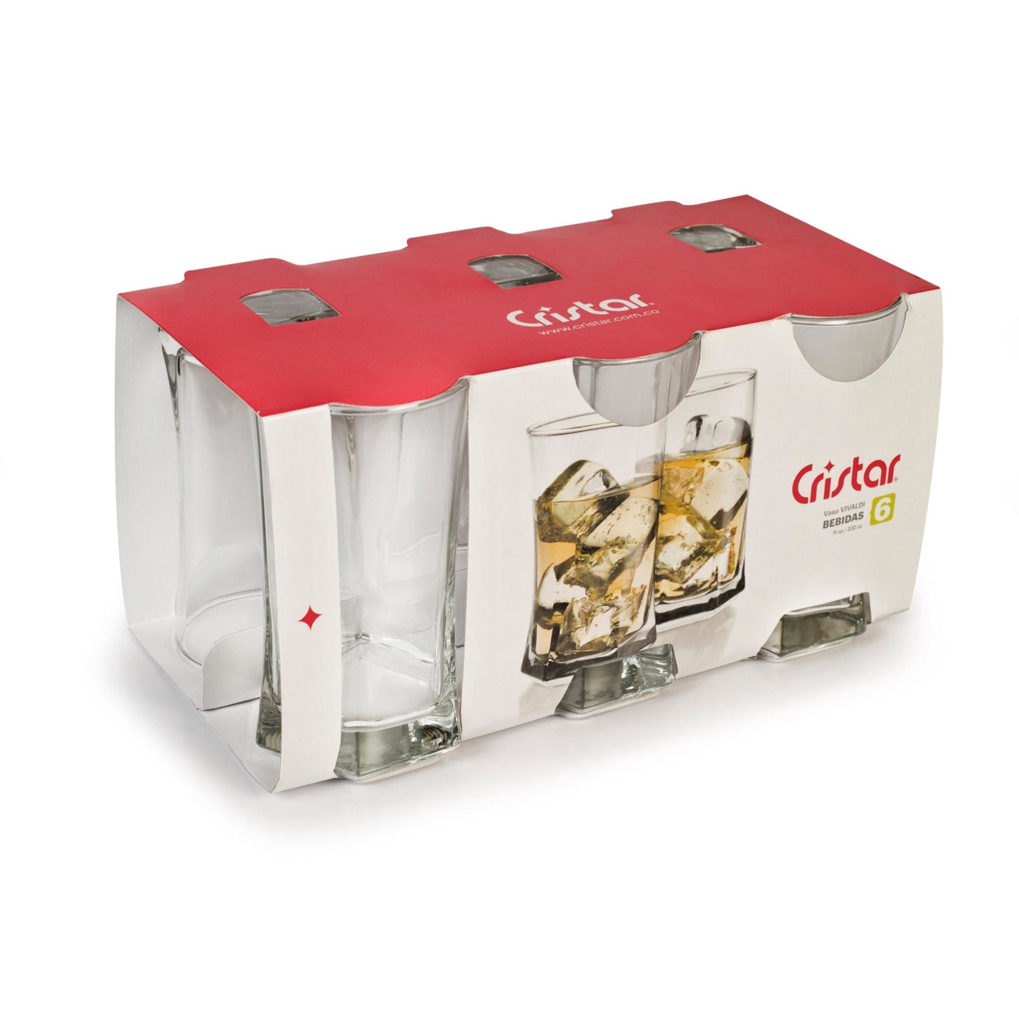 Set 6 Vaso Altos Vivaldi Vidrio 332 Ml Transparente 1 Un Cristar