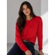 thumbnail image 1 of Polera Manga Larga Cuello Redondo 250g Basica Unisex Algodon Rojo Xs-s Lisa, 1 of 3