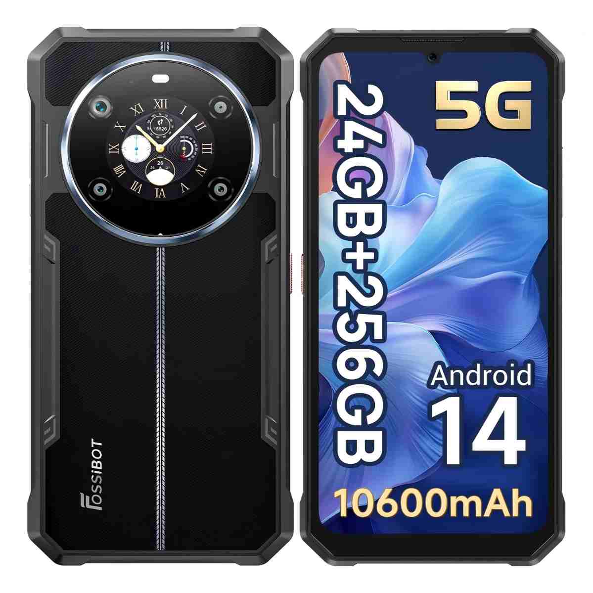 Fossibot F109 Celular 8Gb/256Gb Dual Sim- Negro 5G 10600 Mah