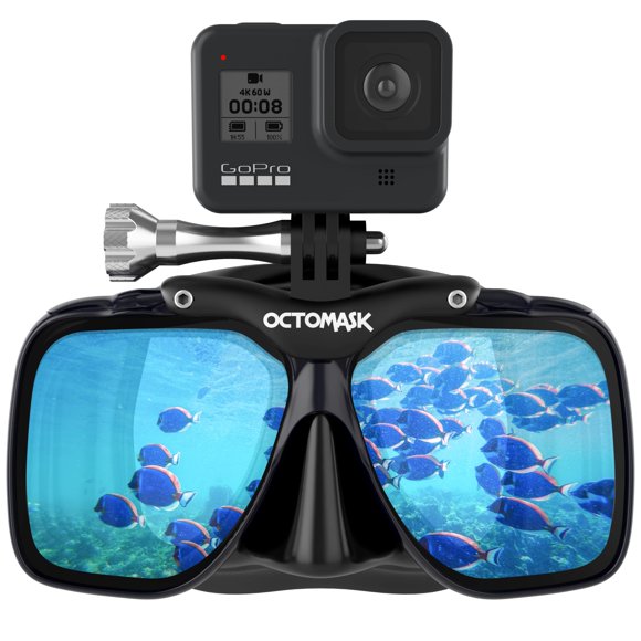 Máscara de buceo OCTOMASK con soporte GoPro negra