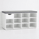 thumbnail image 1 of Banco Zapatero Blanco con Cojín y 10 Compartimentos, 1 of 7